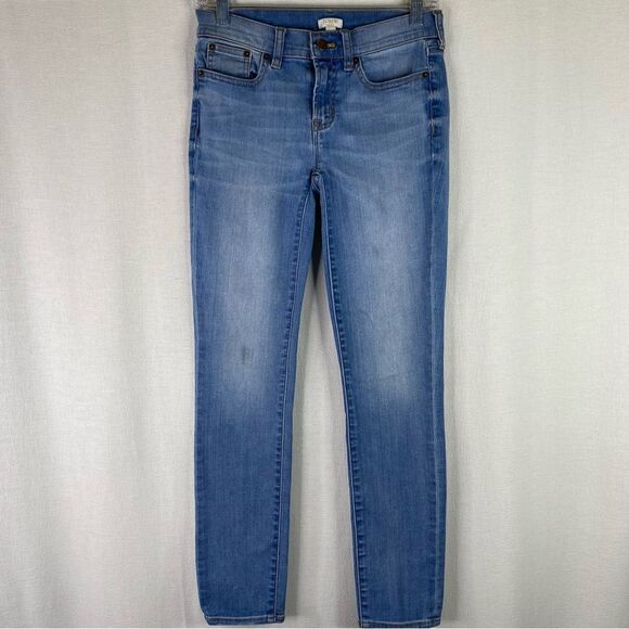 J Crew Jeans Womens 25/28 Blue Denim 5 Pocket Skinny Cropped Ankle Stretch C9202 - Picture 2 of 11